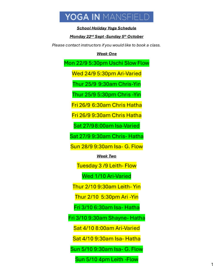Schedule